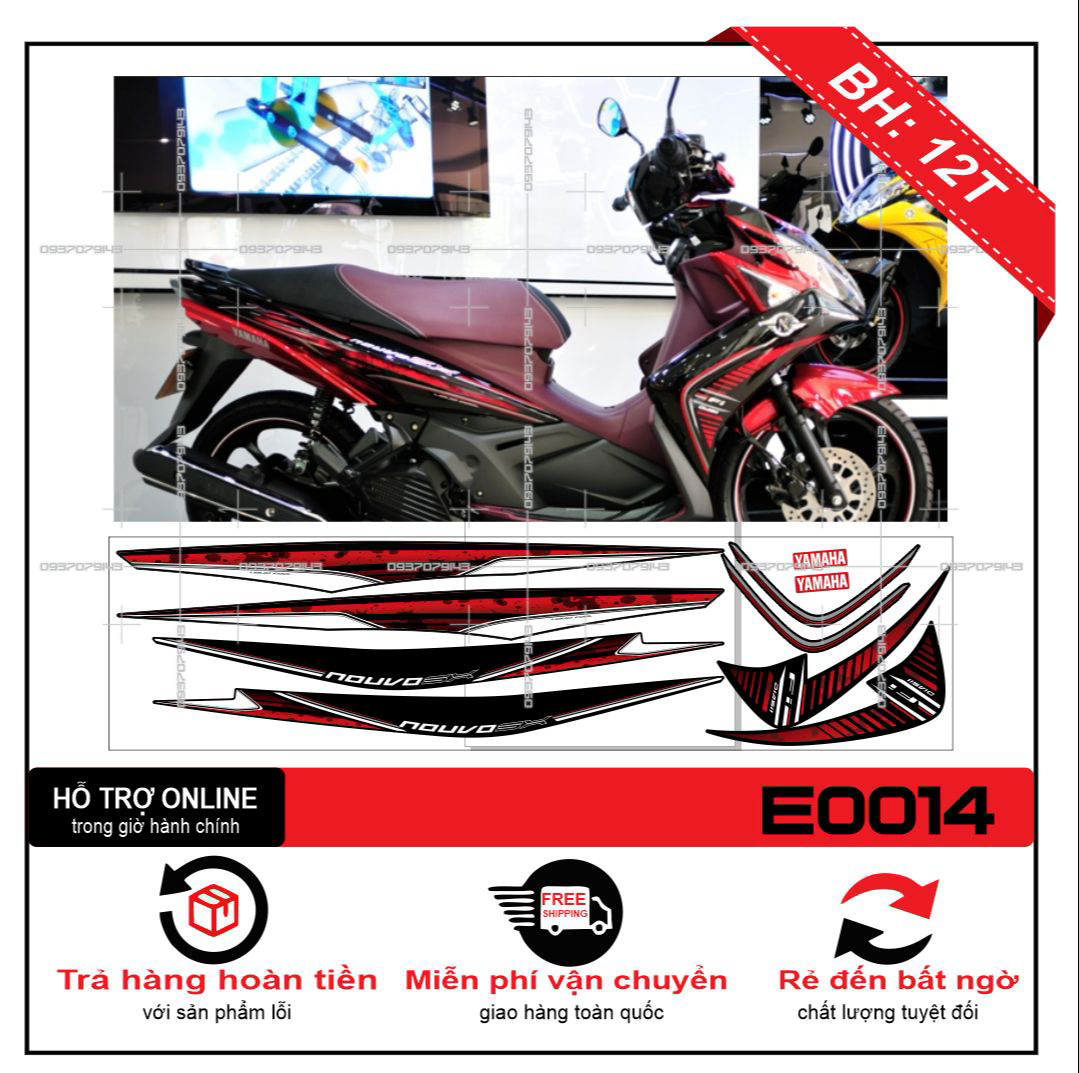 TEM XE NOUVO SX ZIN ĐỎ ĐEN