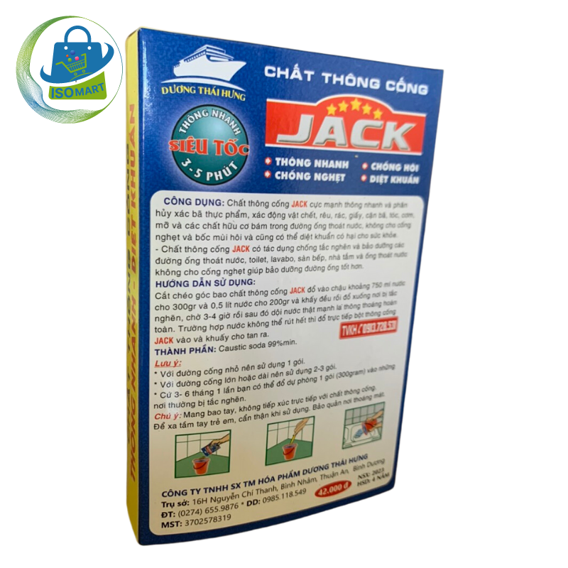 Bột Thông Cống Jack Siêu Mạnh - Gói 300gr - Thông  tắc siêu tốc 5 - 10 phút