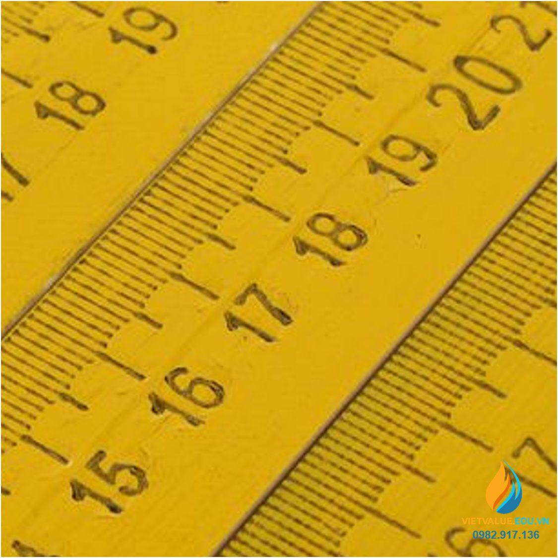 Thước gỗ học sinh kẻ bảng chia vạch, dài 50cm