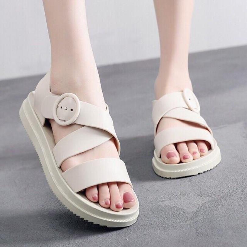 Dép Sandal Quai Chéo Cao Su Non Siêu Êm - Ảnh thật giá rẻ