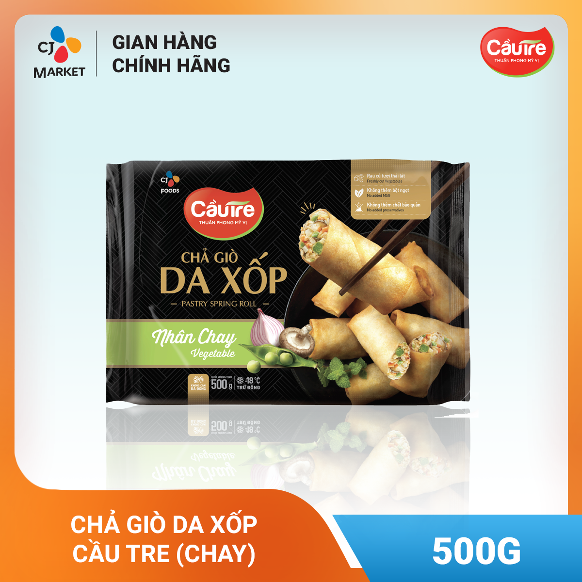 [Hỏa tốc] Chả giò da xốp Cầu Tre nhân Chay 400g (món chay)