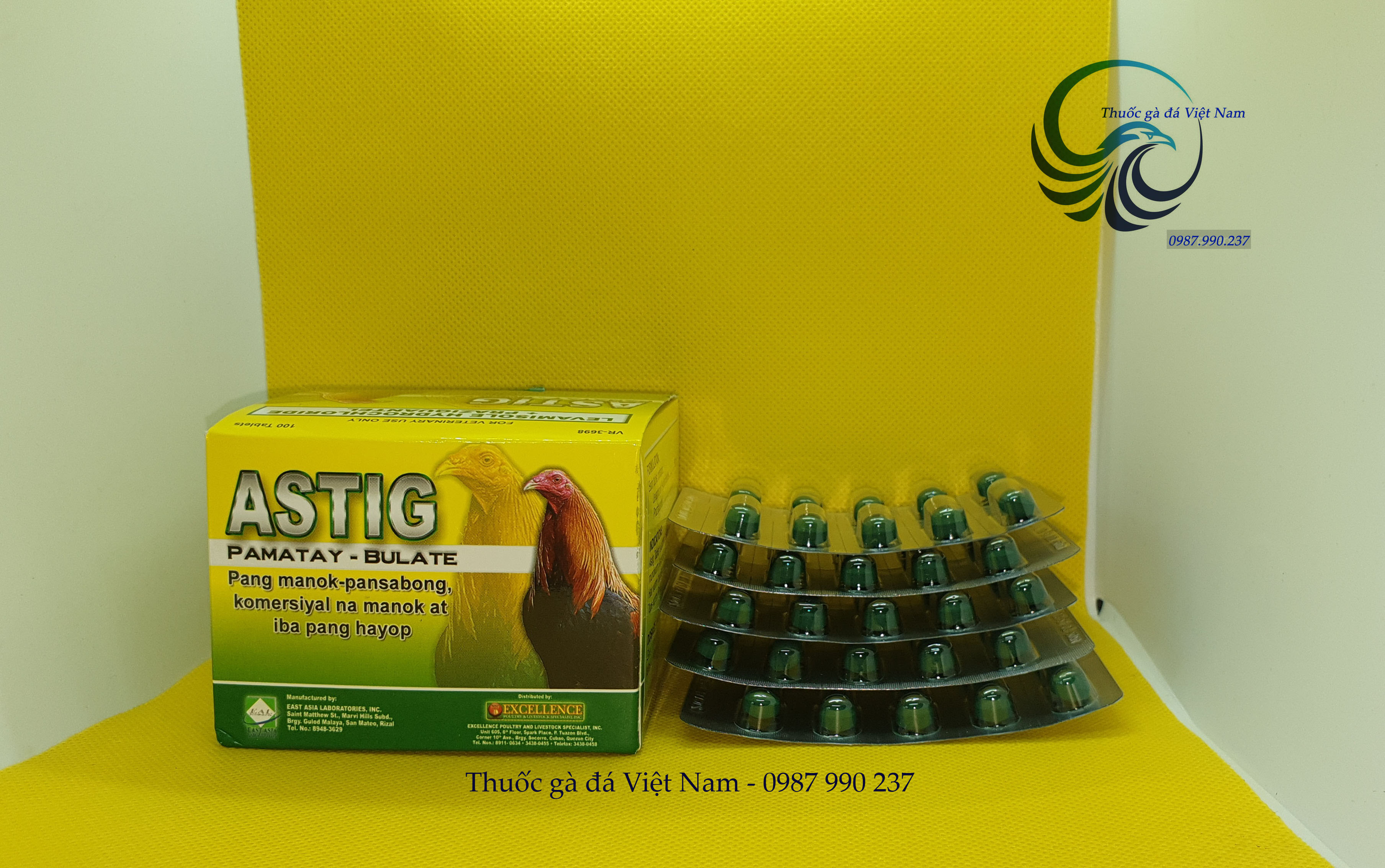 Combo 5 vỉ Thuốc sổ giun, sán cho gà đá ASTIG