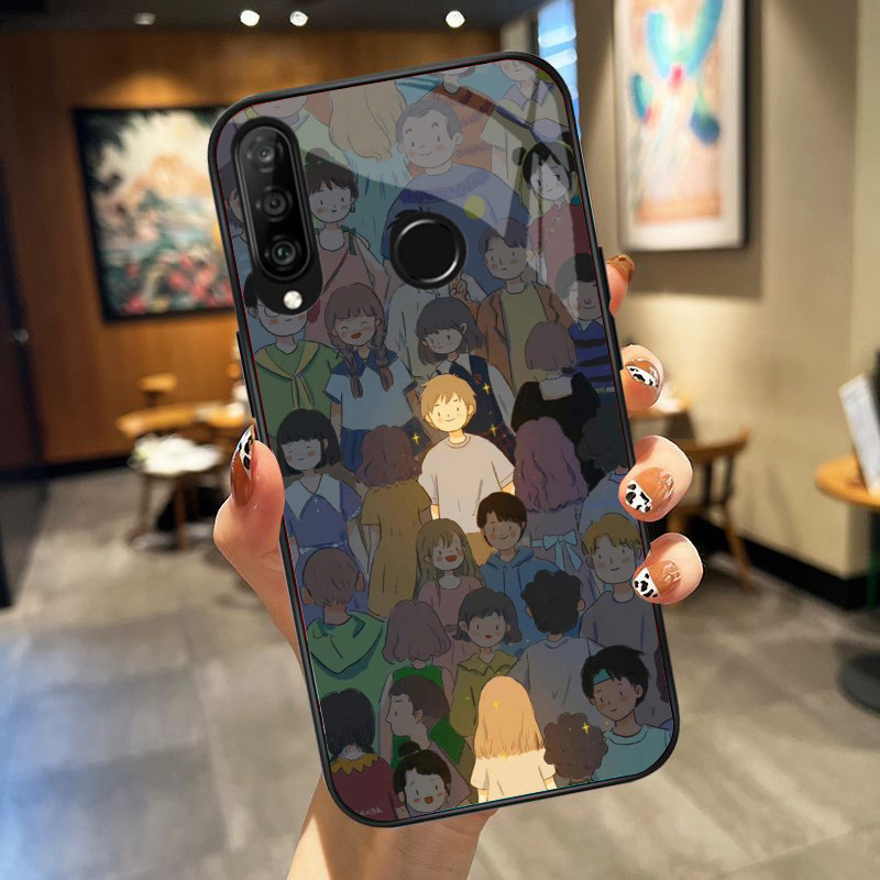 Ốp lưng huawei p30 lite mặt kính cường lực cao cấp, ốp đôi
