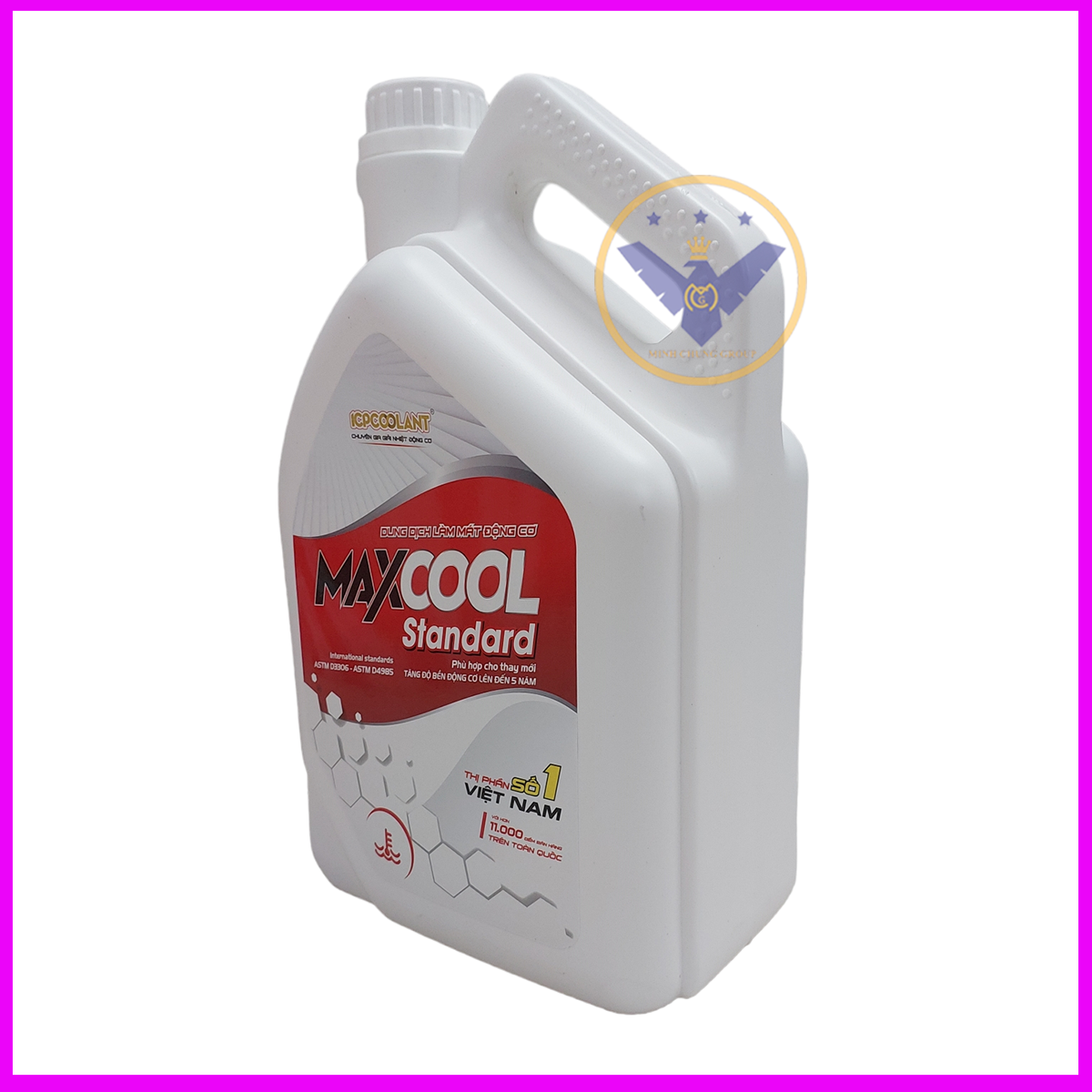 2 nước làm mát xe ô tô màu đỏ Maxcool Standard can 4L