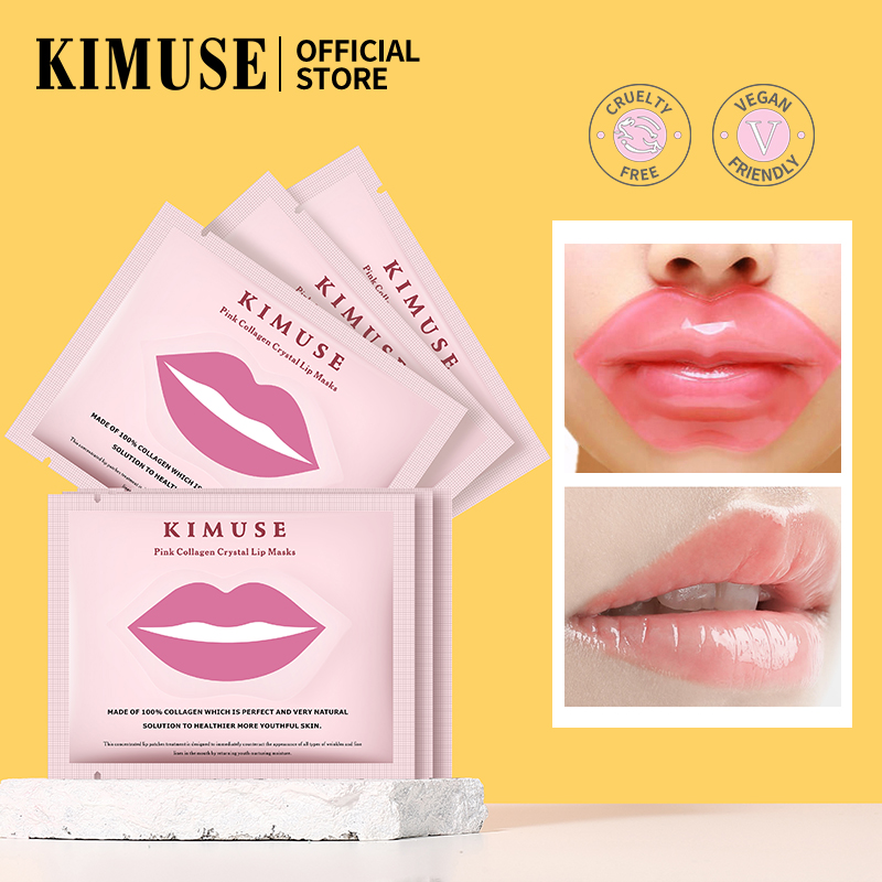 KIMJUSE Mặt nạ môi pha lê Collagen hồng