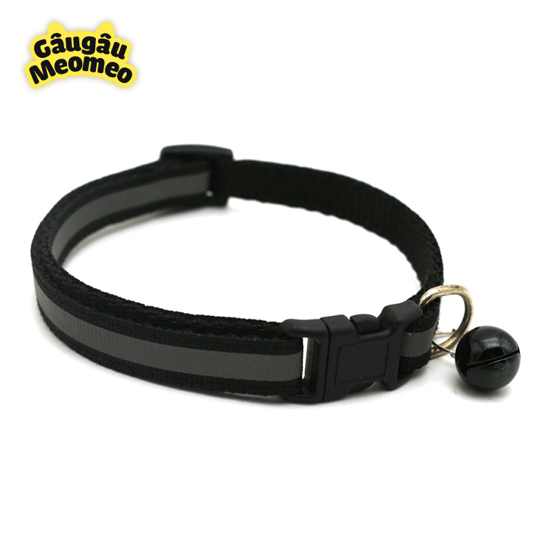 Vòng cổ chó mèo phản quang có chuông (Dài: 20-35cm; rộng: 1cm)
