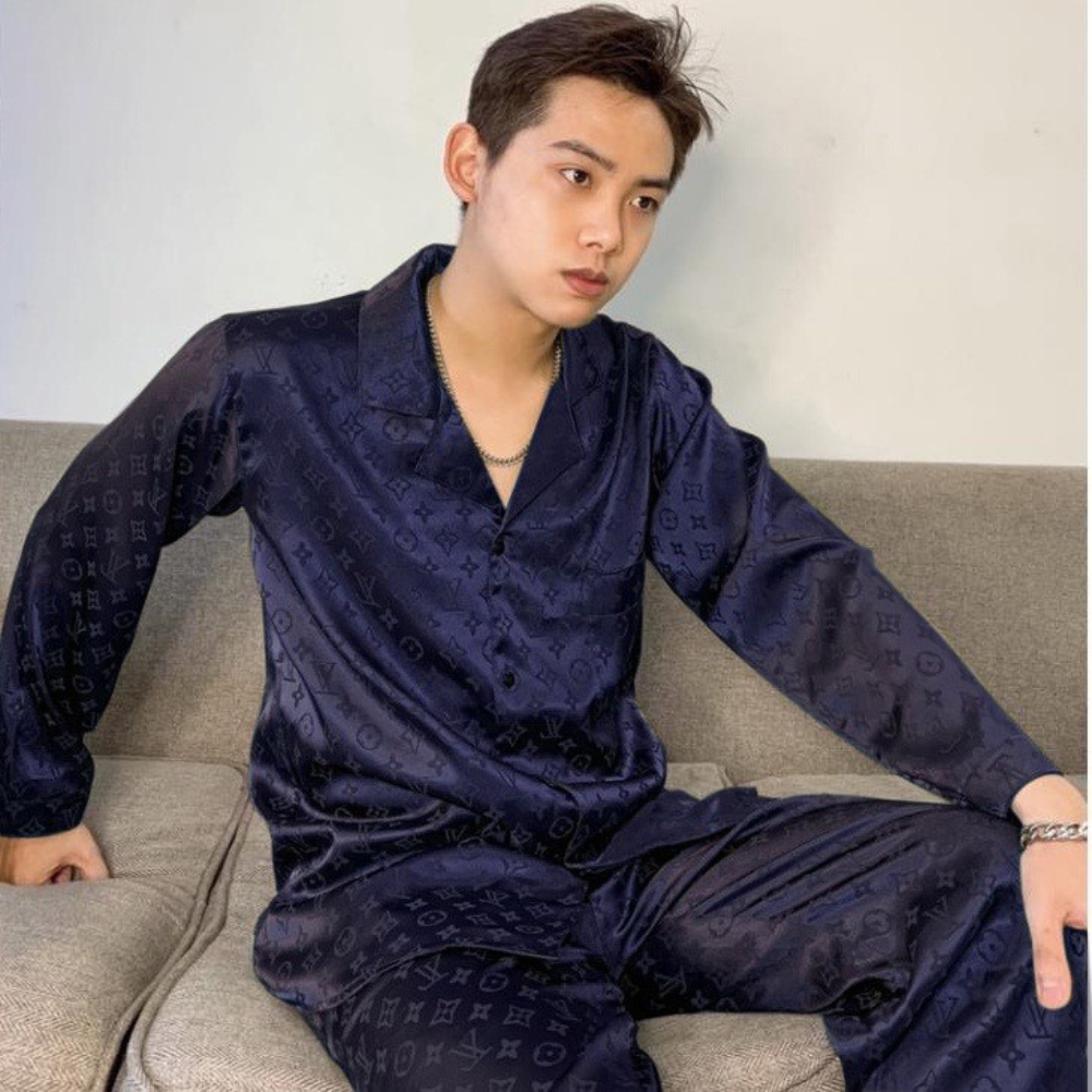 Đồ ngủ nam, pijama lụa chê liệu lụa gấm áo dài quần dài