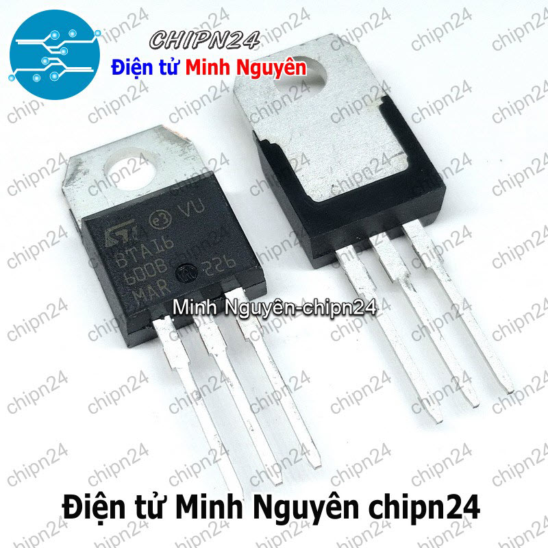 [2 con] (KT1) Triac BTA16-600B TO-220 16A 600V (BTA16-600 BTA16) - HH000684