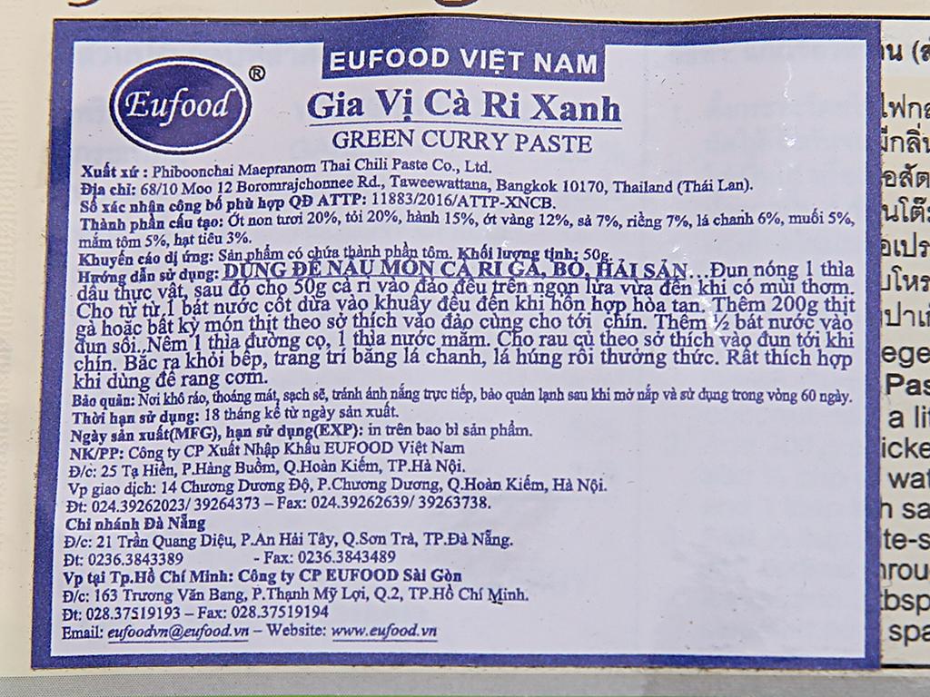Gia vị Cà ri xanh Mae Pranom 50g