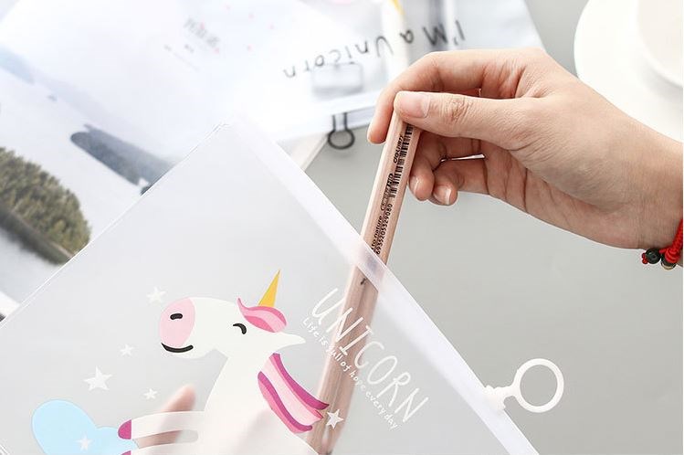 Combo 3 Túi Đựng Bút viết Zip Unicorn