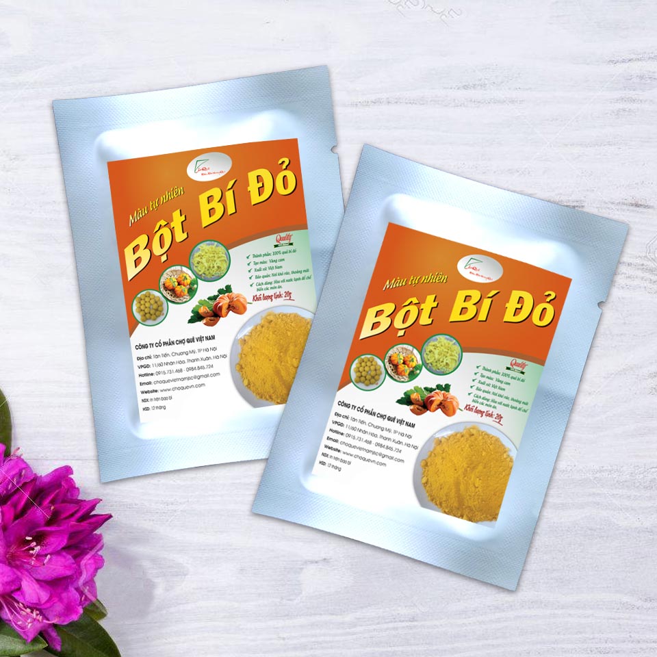 Bột Bí Đỏ Nguyên Chất 20g Chợ Quê