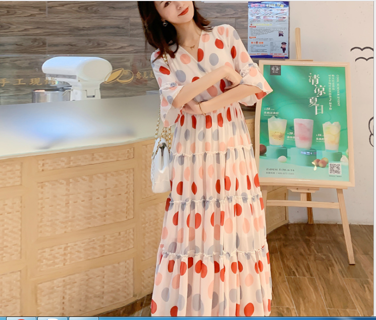 [HCM]ĐẦM BẦU VÁY BẦU  CÔNG SỞ  CHẤM BI VOAN 4 TẦNG
