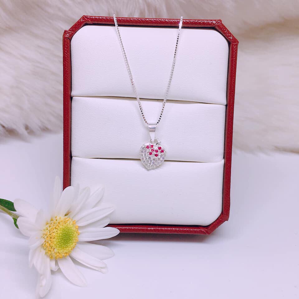 Dây Chuyền Nữ Mặt Dâu Tây  - TRANG SỨC BẠC TNJ CAM KẾT HÀNG CHUẨN ẢNH, CHẤT LƯỢNG TỐT, PHỤC VỤ TẬN TÌNH, CHU ĐÁO
