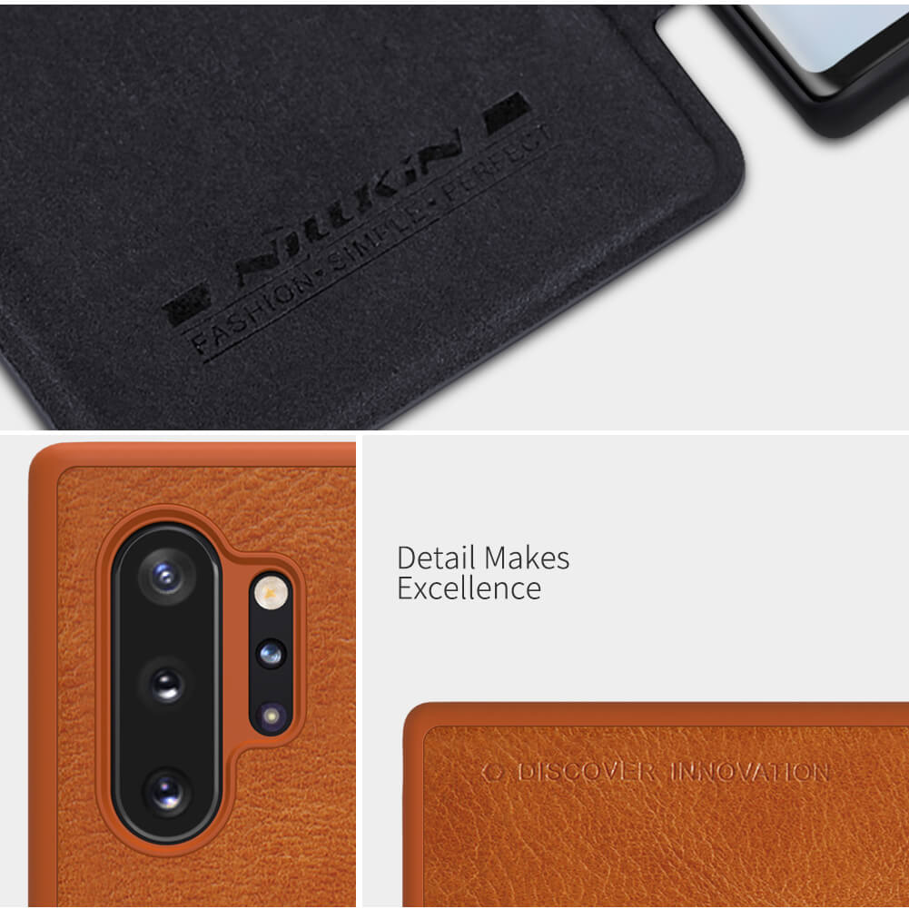 Bao da Samsung Galaxy Note 10 Plus Qin Nillkin da bò cao cấp