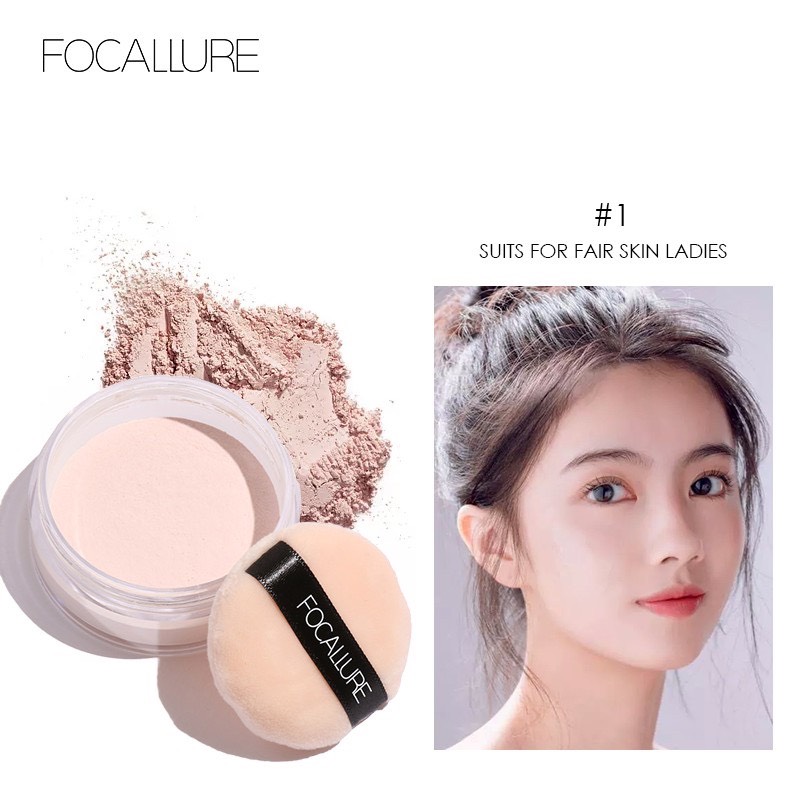 Phấn Phủ Dạng Bột Focallure Trang Điểm Tự Nhiên Kiềm Dầu 7g