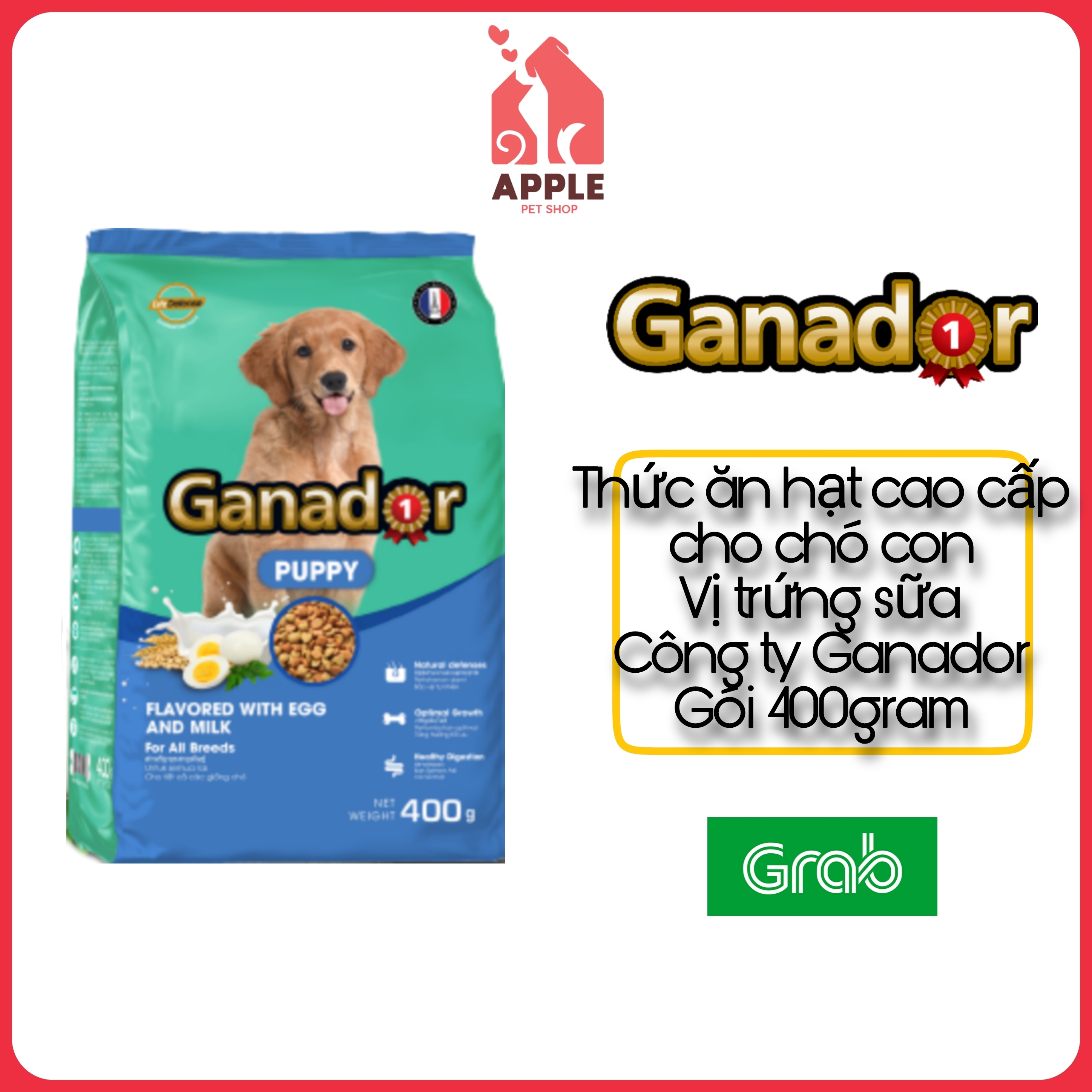 [GANADOR VỊ TRỨNG SỮA] [400GR - 3KG] Thức ăn cao cấp dành cho cún con