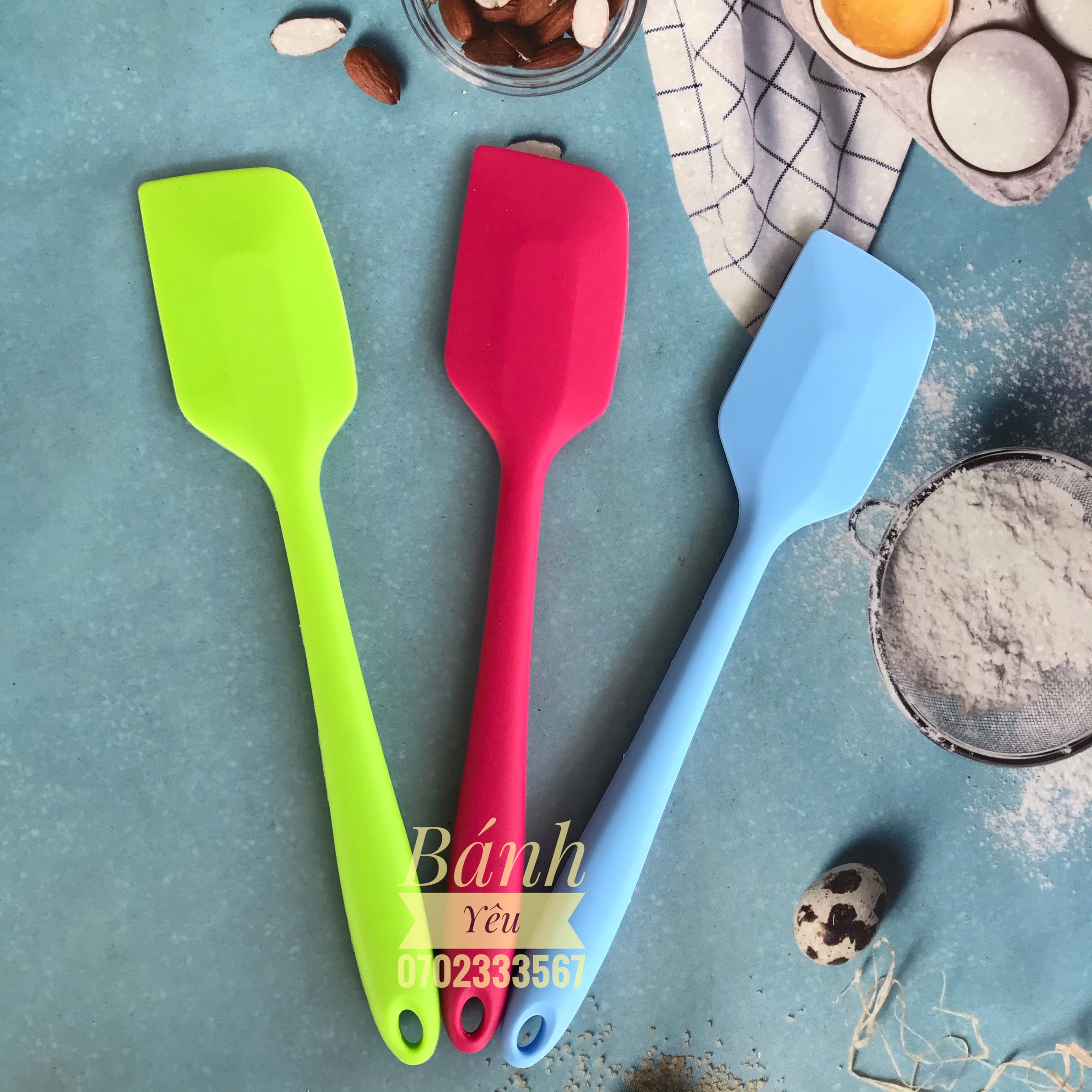 Spatula/ Phới trộn bột silicon đúc 21cm