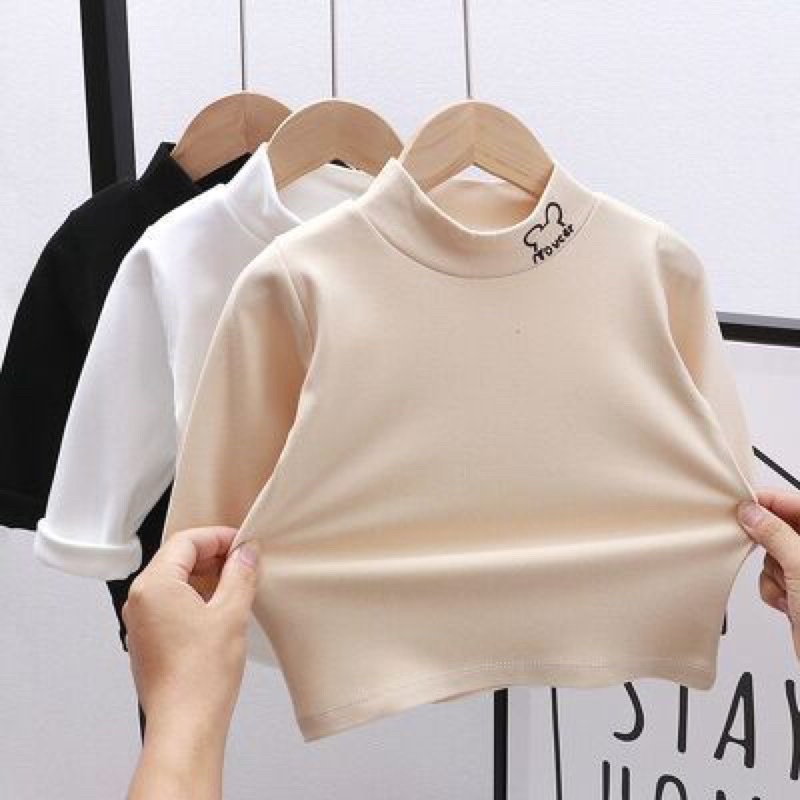 ÁO COTTON NỈ CỔ 3P HÀNG QC CHO BÉ