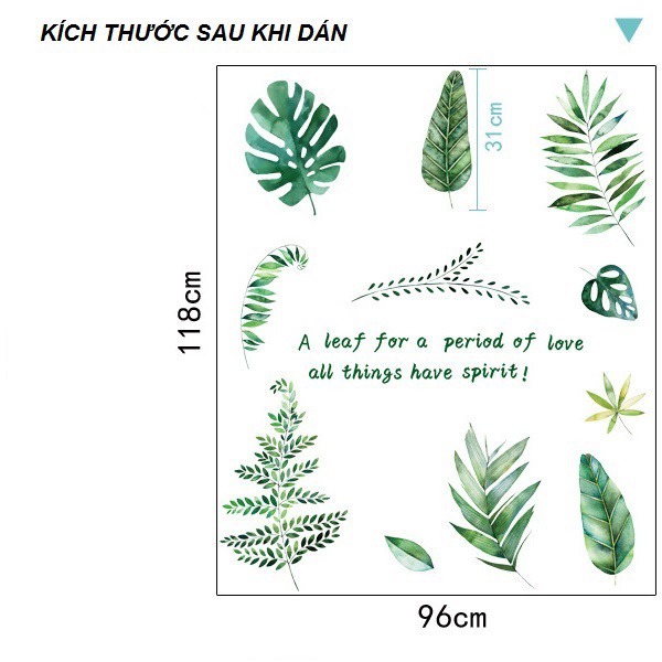 [HCM]DECAL DÁN TƯỜNG GIÀN CÂY XANH LÁ ĐẬM