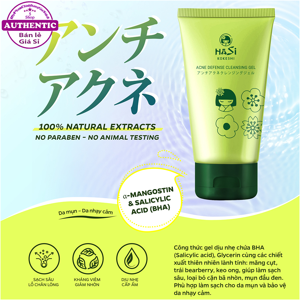 Sữa Rửa Mặt HASI Dạng Gel Dành Cho Da Mụn 100ml