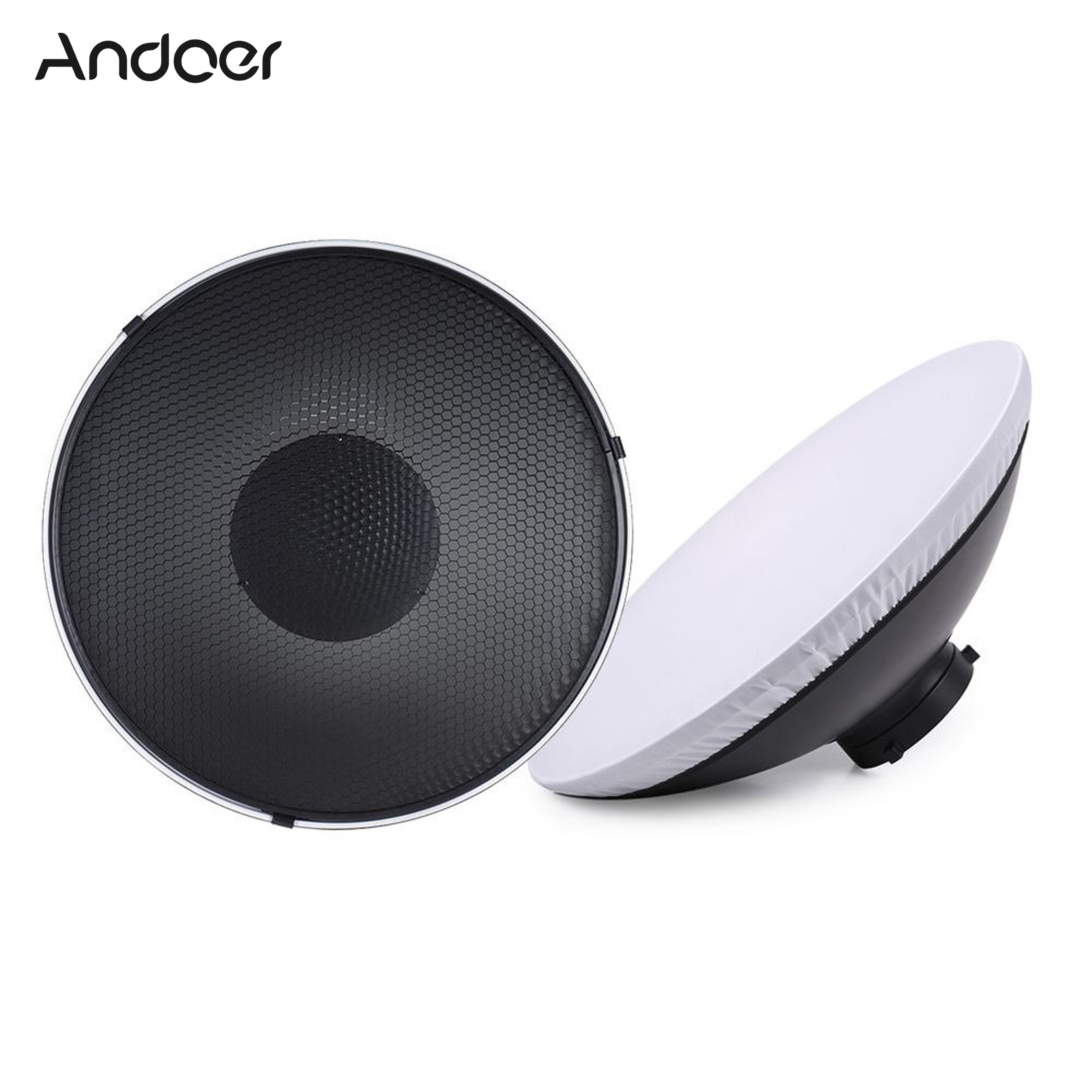 Andoer Studio Photography 41cm/16 Inch Speedlite Strobe Lighting Diffuser Beauty Dish Lampshade Bowens Mount with Reflector Honeycomb Soft Cloth