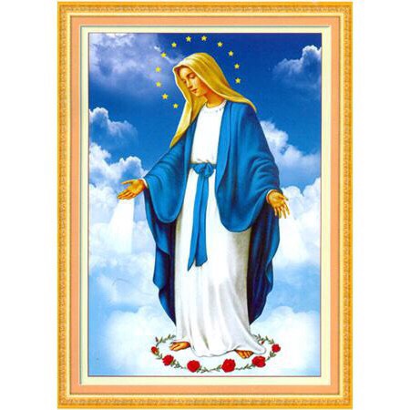 [HCM]Tranh thêu chữ thập 3D ĐỨC MẸ A906 (51x70cm)chưa thêu