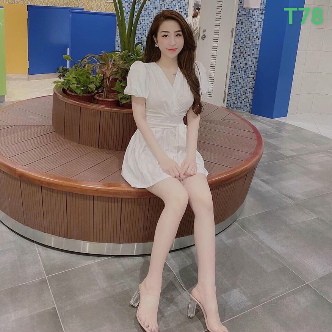 Jum đùi tay phồng cột nơ eo cực xinh #jumduitayphong