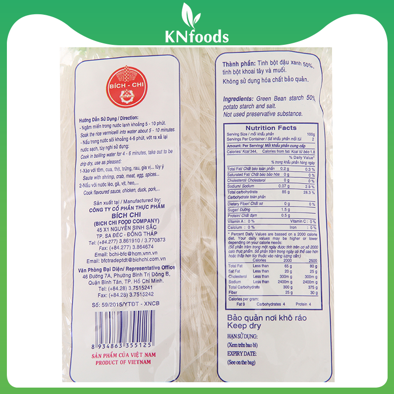 Miến đậu xanh Bích Chi gói 200g