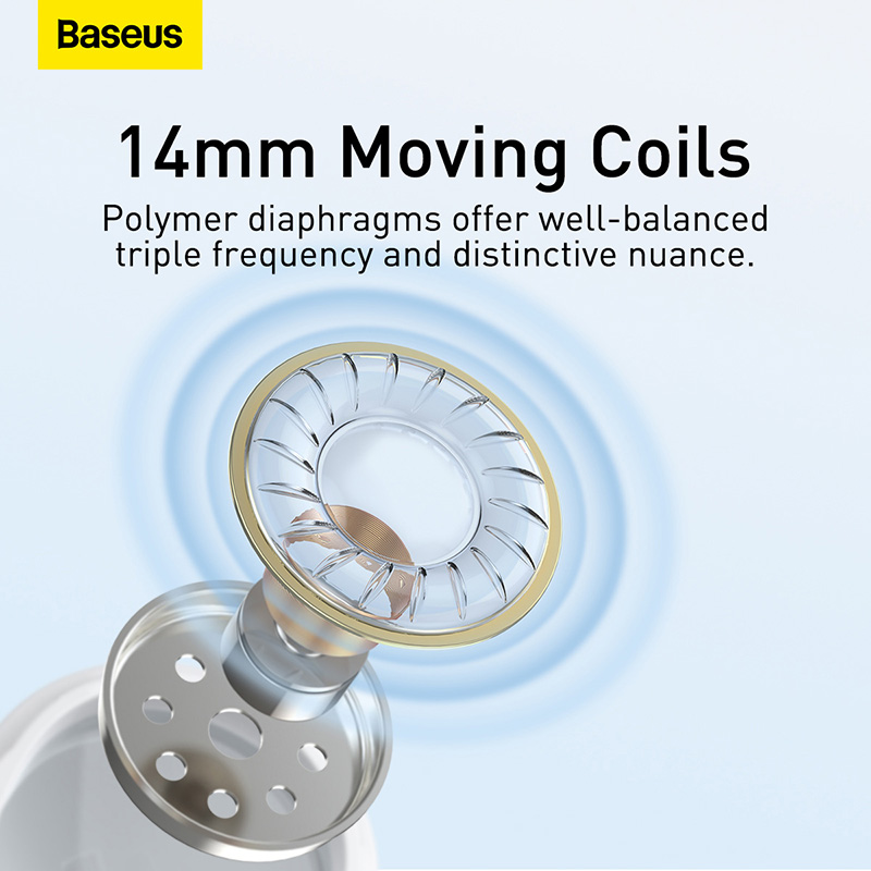 Baseus H17 3.5mm Earphones For Samsung Xiaomi Phone Half In Ear Hearphone Wired Headset With Mic For Smart Phone