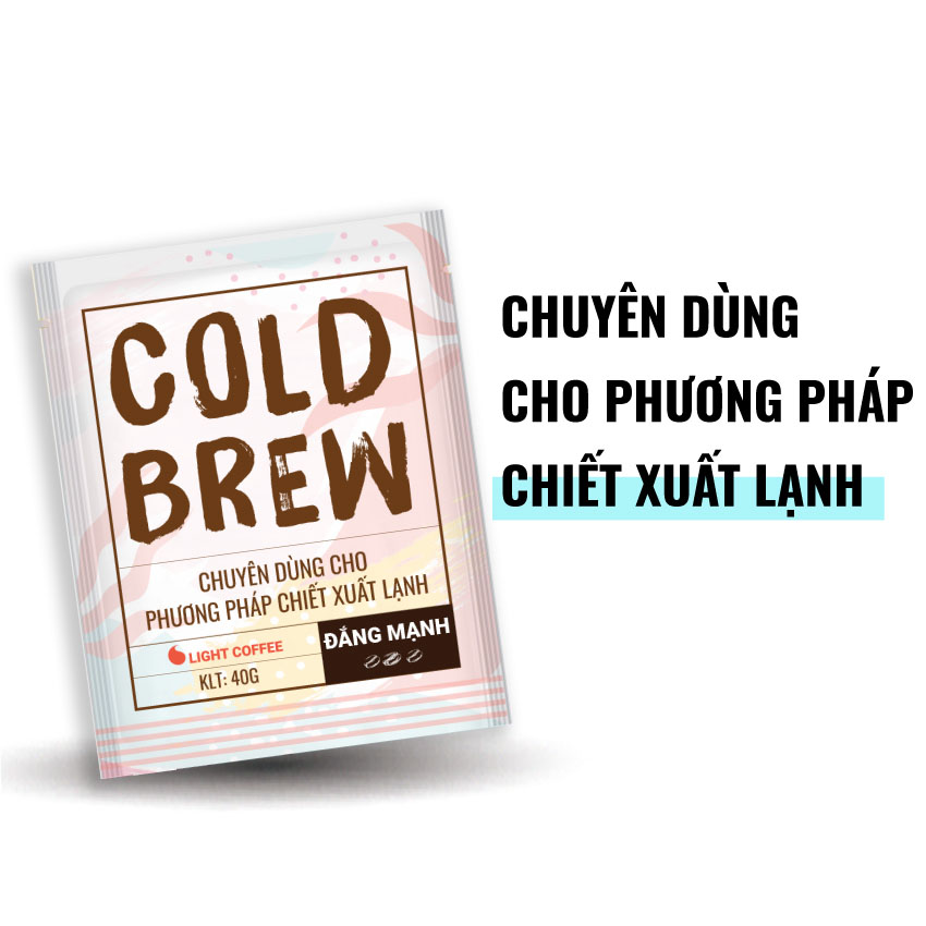 Cà phê pha Cold brew đắng mạnh Light Coffee - túi 40gr - Lazcoin