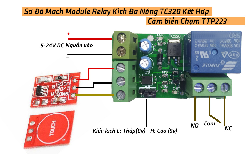 Module Relay Da Năng TC320 5V Đến 24VDC Kích High Low
