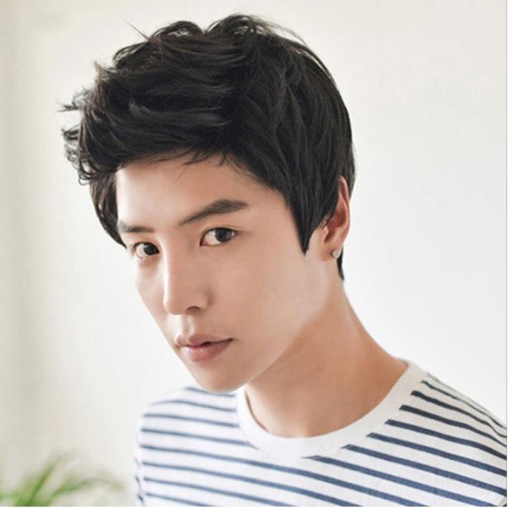 Tóc giả nam nguyên đầu,tóc giả nam cao cấp làm bằng tơ mềm mượt như tóc thật (màu đen + tặng kèm lưới