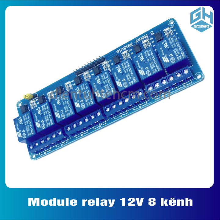 Module relay 8 kênh 12v chịu được hiệu điện thế lên đến 250vac 10a
