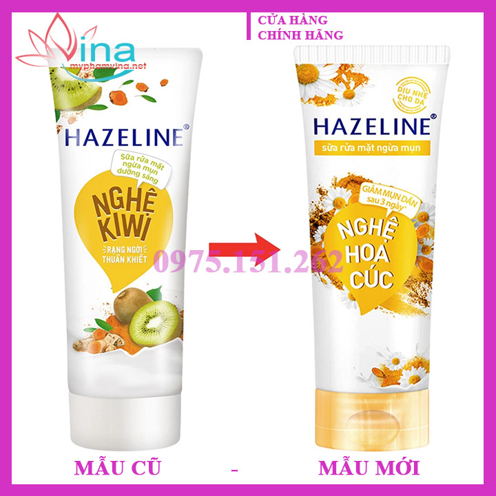 [HCM]Sữa rửa mặt Hazeline sáng da nghệ kiwi (100g)