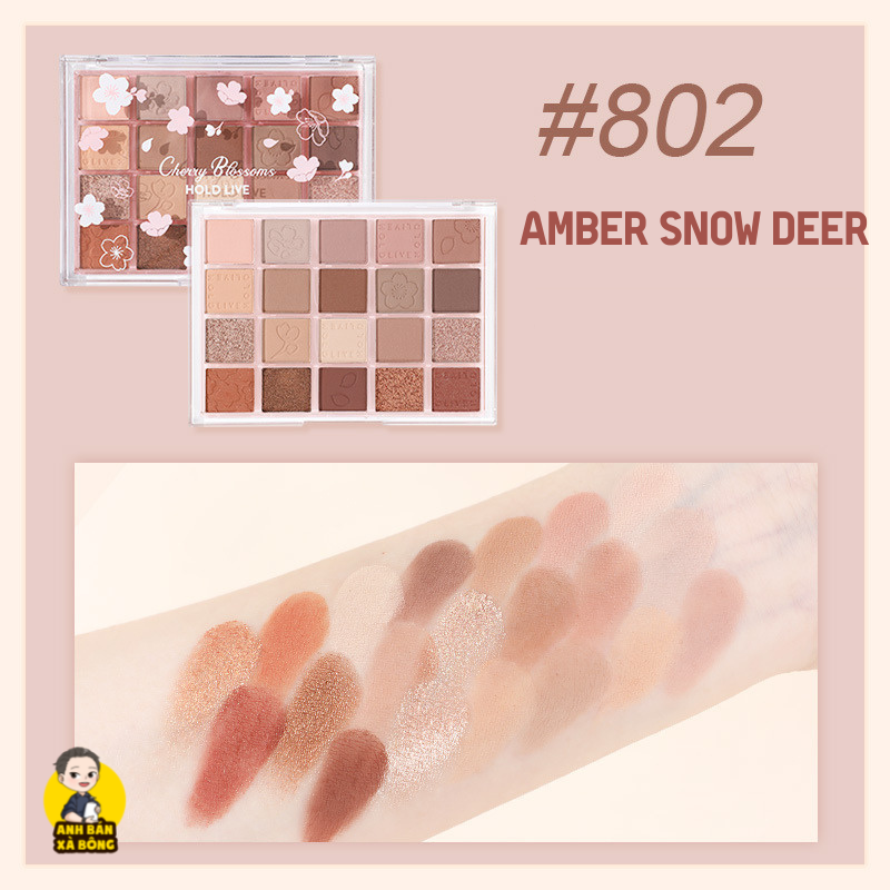Bảng phấn mắt 20 ô màu nhũ lì hold live 20-color evening sakura dance eyeshadow palette hl548