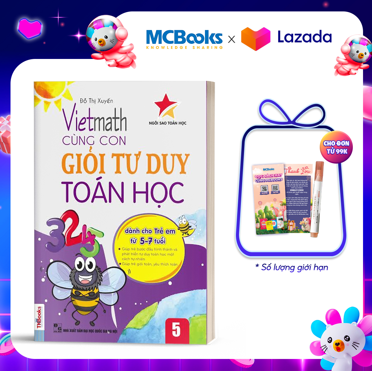 Vietmath - Cùng con giỏi tư duy toán học 5 (Tái bản 2020) - MCBooks