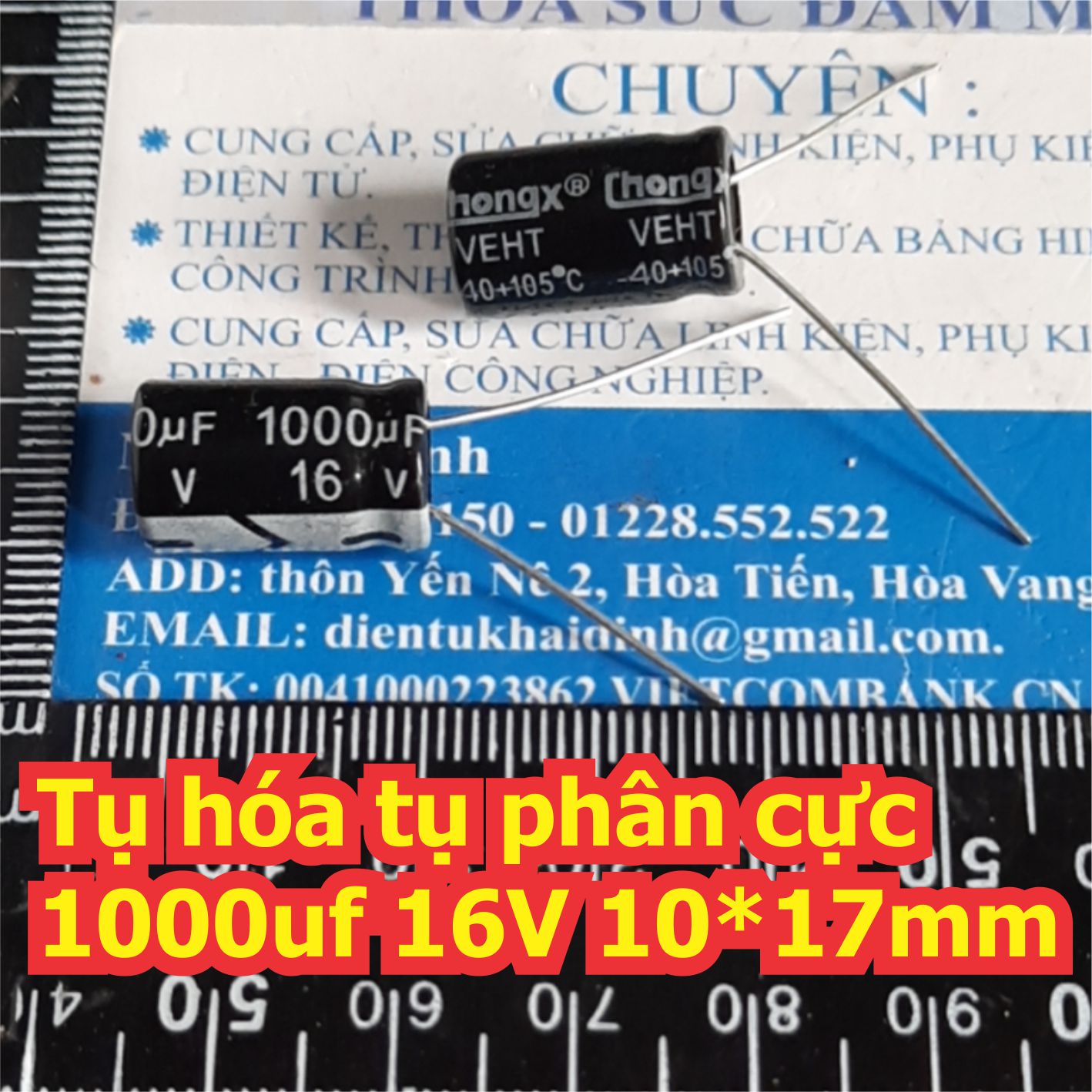 20 con Tụ hóa tụ phân cực 1000uf 16V 10*17mm kde6605