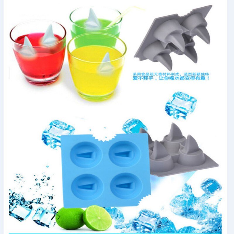 Creative Shark 3D Shape Ice Tray Forma De Gelo Ice Cream Tools Ice Cube Tray Ice Cube Mold