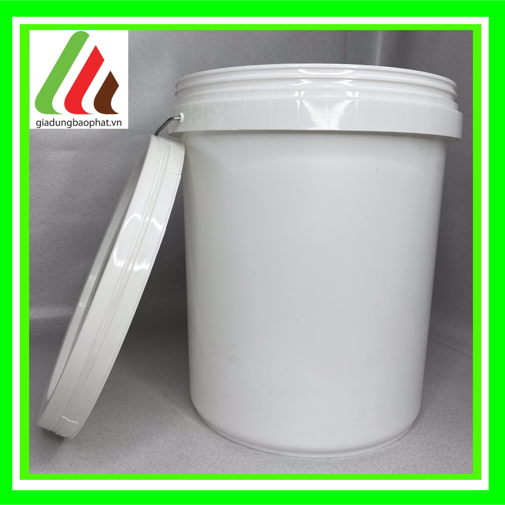 Xô thùng nhựa trắng 18L chất lượng dày dặn chắc chắn - an toàn