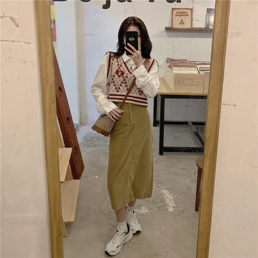 MS407 Áo gile len nữ Teddy bear Hàn Quốc