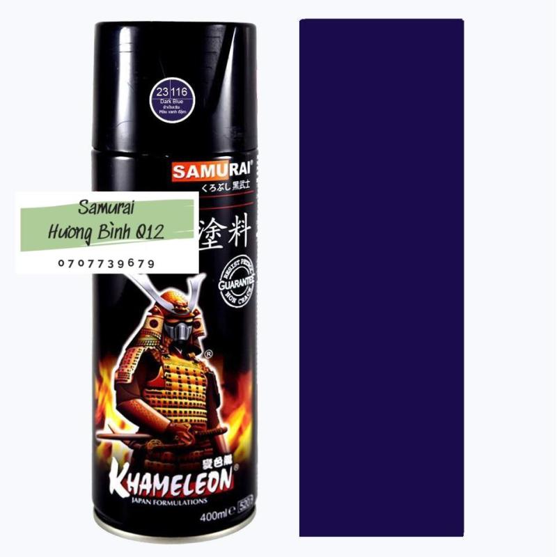 Sơn xịt Samurai màu Xanh Dương Đậm - 116 (400ml) (có khả năng kháng xăng A92, A95)