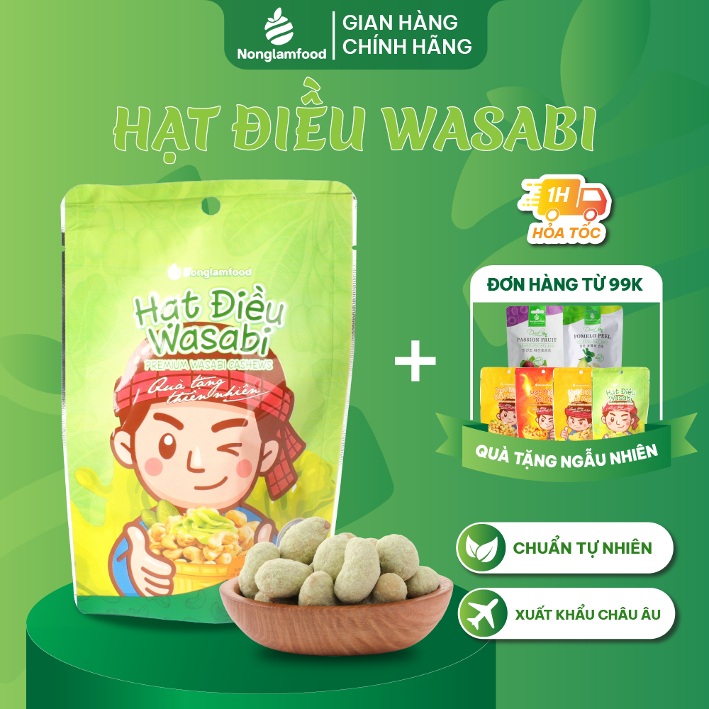 Hạt điều wasabi Nonglamfood 45g | Premium wasabi cashews