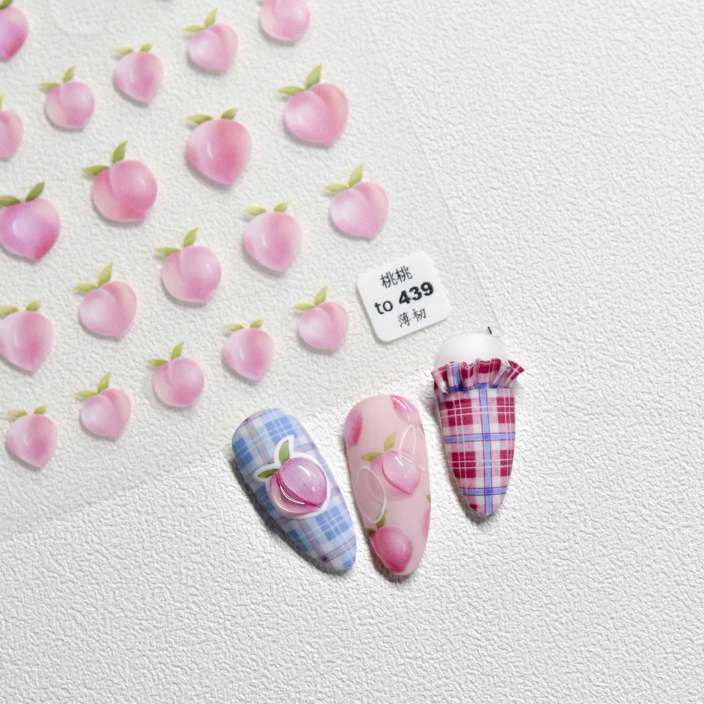Stick quả đào , sticker hình dán móng cực xinh