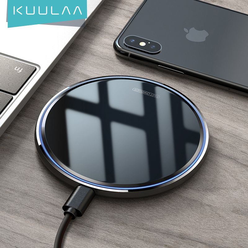 KUULAA Sạc không dây 10W/15W nhanh tráng gương cho iPhone Samsung HUAWEI Xiaomi Android iphone 11 pro max iPhone 12 pro max / 12 mini / 12 (không bao gồm dây sạc) - INTL
