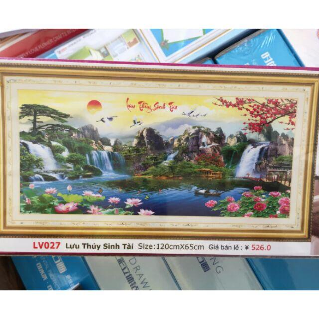 [HCM]Tranh đính đá lưu thủy sinh tài LV027