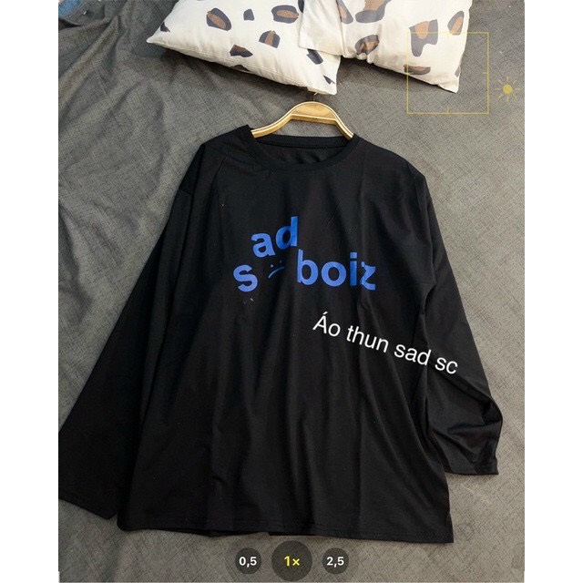 Áo thun tay dài in sadboiz mặt cười chất thun conton unisex cao cấp 2022