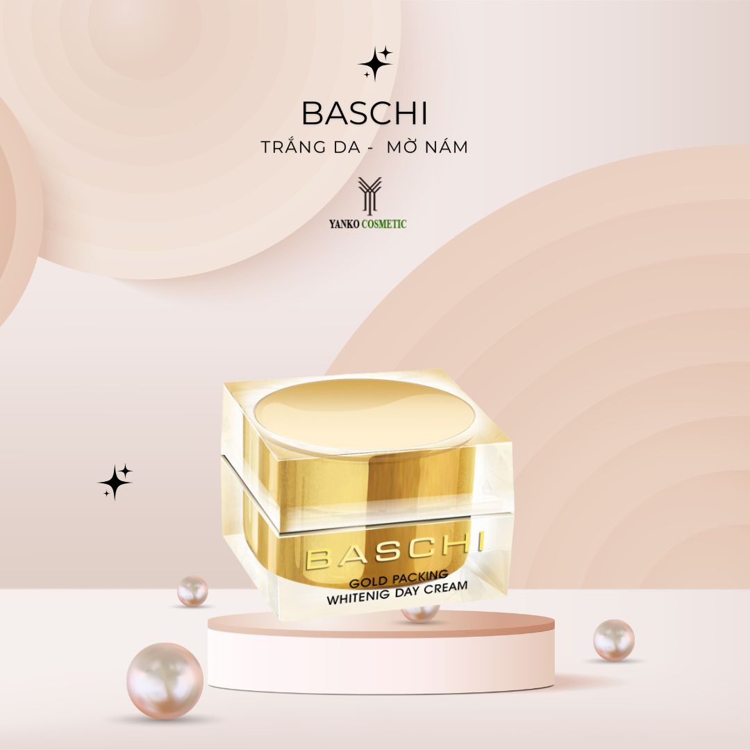 Kem mờ thâm nám dưỡng trắng da ban ngày Baschi gold packing