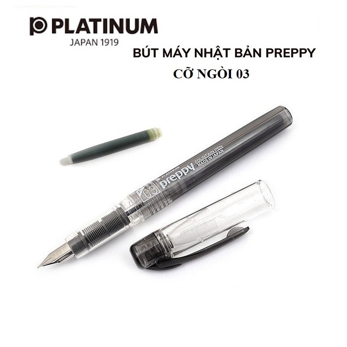 Bút máy Platinum Preppy ngòi F 03 Nhật Bản / Bút mực Preppy 03 thế hệ mới tặng kèm 1 ống mực cùng màu bút