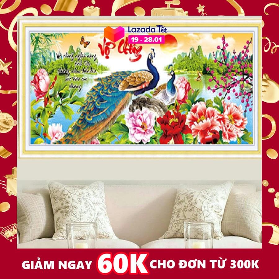 Tranh đính đá mẫu mới vợ chồng-kt: 112x52