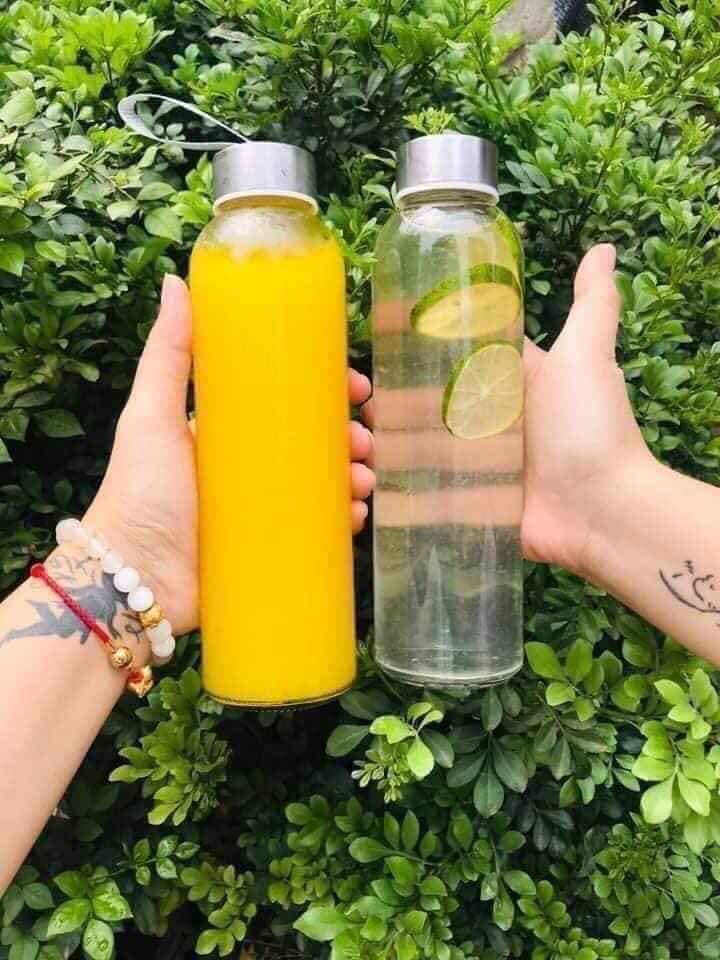 COMBO 5 BÌNH DETOX LOẠI DÀY THUỶ TINH 500ml